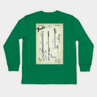 US Patent - Fender Bass Guitar Kids Long Sleeve T-Shirt